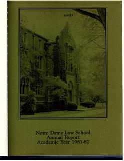 Report of the Dean 1981–1982