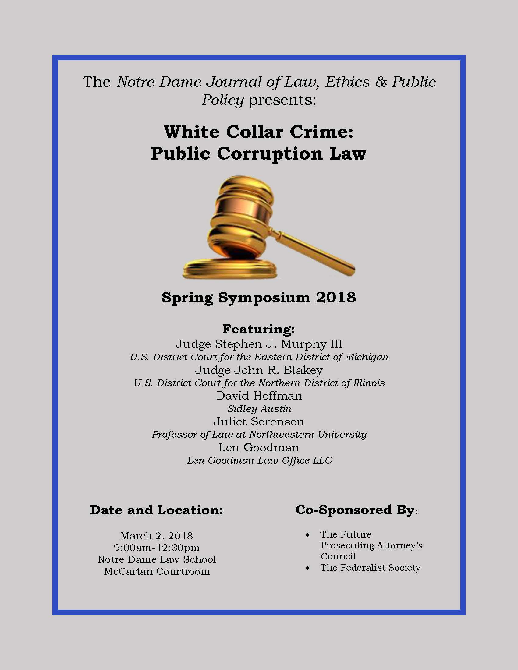 2018 - White Collar Crime: Public Corruption Law