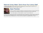2017 National Library Week Profile: Meet Dave Thornton by Kevin Allen
