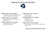 Regional Panel Lunch Schedule by SBA, CDO, and Notre Dame Law School