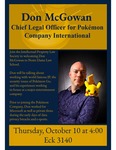Don McGowan: Chief Legal Officer for Pokémon by Intellectual Property Law Society