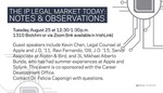The IP Legal Market Today: Notes and Observations by Notre Dame Law School; NDLS, Career Development Office; and NDLS, Program on Intellectual Property & Technology Law