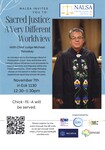 Sacred Justice: A Very Different Worldview by Native American Law Students Association, American Constitution Society, Middle Eastern Law Students Association, Hispanic Law Student Association, Asian Pacific American Law Students Association, and LGBT Law Forum
